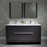 Blossom Milan 60" 2-Door 3-Drawer Silver Gray 2-Door 3-Drawer Freestanding Vanity Base