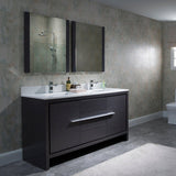 Blossom Milan 60" 2-Door 3-Drawer Silver Gray 2-Door 3-Drawer Freestanding Vanity Base
