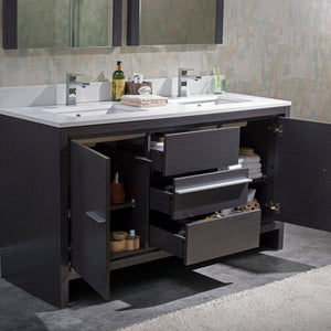 Blossom Milan 60" 2-Door 3-Drawer Silver Gray 2-Door 3-Drawer Freestanding Vanity Base