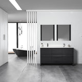 Blossom Milan 60" 2-Door 3-Drawer Silver Gray Freestanding Vanity With Ceramic Drop-In Single Sink And Mirror