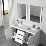Blossom Milan 60" 2-Door 3-Drawer White Freestanding Vanity With Ceramic Drop-In Single Sink