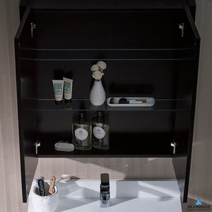 Blossom Monaco 30" x 32" Matte White Wall-Mounted Rectangle Adjustable Glass Shelves Medicine Cabinet