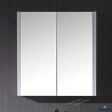 Blossom Monaco 30" x 32" Matte White Wall-Mounted Rectangle Adjustable Glass Shelves Medicine Cabinet