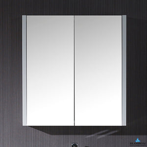 Blossom Monaco 30" x 32" Matte White Wall-Mounted Rectangle Adjustable Glass Shelves Medicine Cabinet