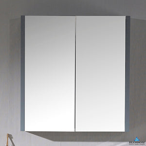 Blossom Monaco 30" x 32" Metal Grey Wall-Mounted Rectangle Adjustable Glass Shelves Medicine Cabinet