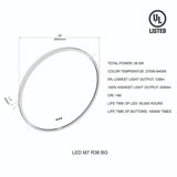 Blossom Oskar 36" Matte Black Wall-Mounted Framed Round LED Mirror