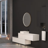 Blossom Oskar 36" Matte Black Wall-Mounted Framed Round LED Mirror