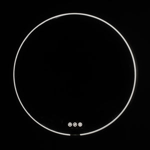 Blossom Oskar 36" Matte Black Wall-Mounted Framed Round LED Mirror