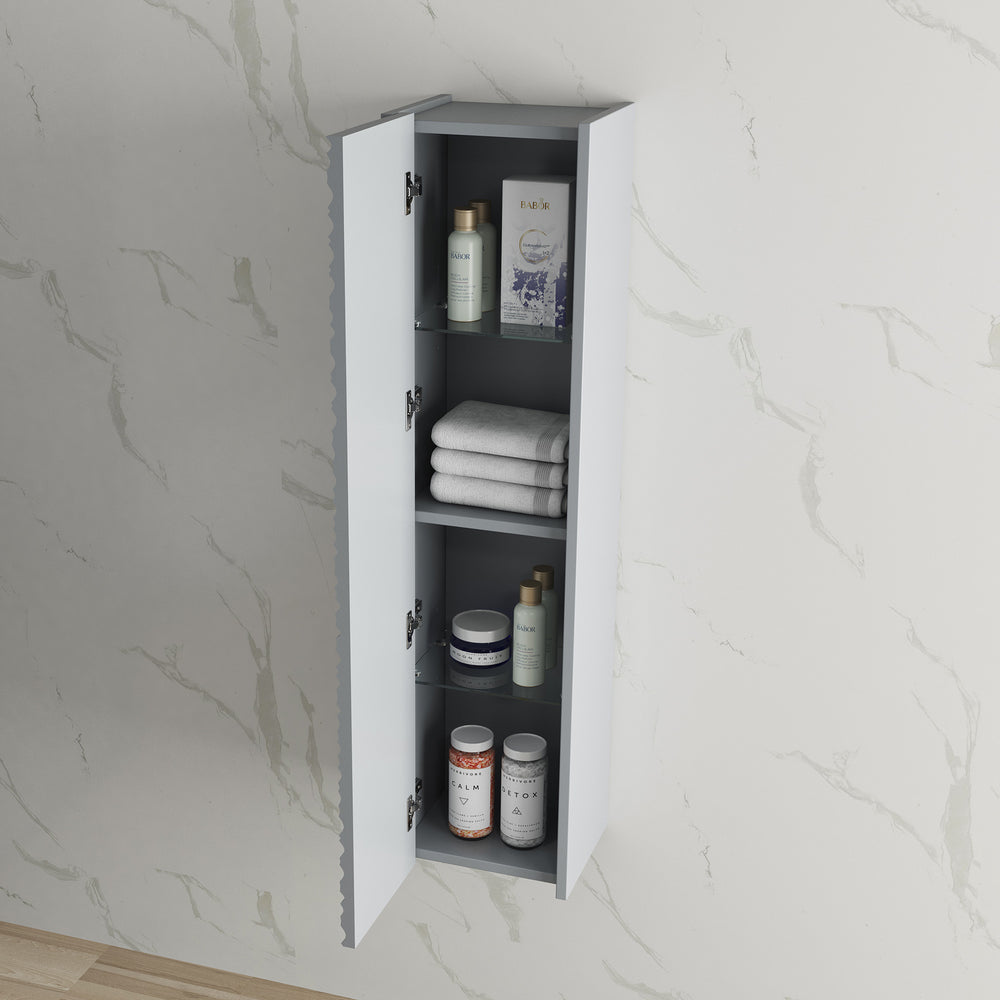 Blossom Paris 12" x 48" 1-Door Metal Grey Wall-Mounted Side Cabinet