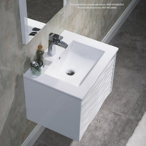 Blossom Paris 24" 1-Drawer Glossy White Wall-Mounted Vanity Base