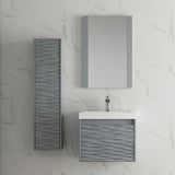 Blossom Paris 24" 1-Drawer Metal Gray Wall-Mounted Vanity Base
