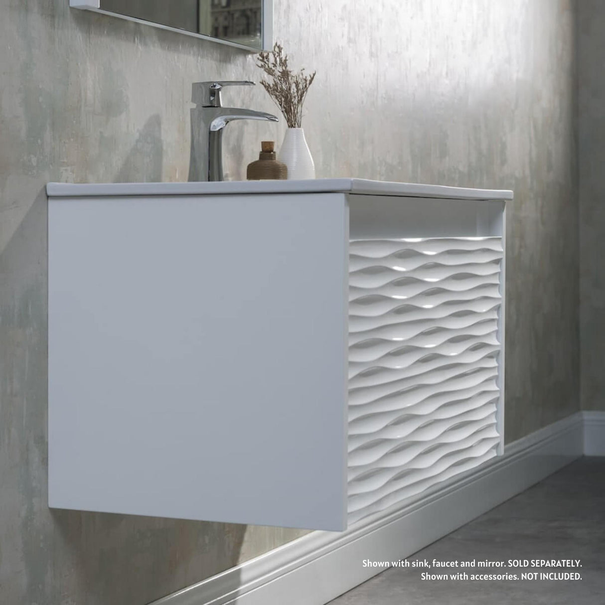 Blossom Paris 30" 1-Drawer Glossy White Wall-Mounted Vanity Base