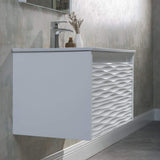 Blossom Paris 30" 1-Drawer White Wall-Mounted Vanity Set With Ceramic Top, Integrated Single Sink and Mirror