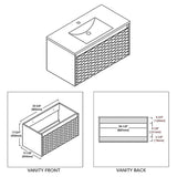 Blossom Paris 36" 1-Drawer Glossy White Wall-Mounted Vanity Base