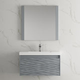 Blossom Paris 36" 1-Drawer Metal Gray Wall-Mounted Vanity Base