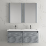 Blossom Paris 48" 2-Drawer Metal Gray Wall-Mounted Vanity Base
