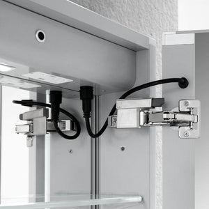 Blossom Pillar 24" Recessed or Surface Mount Left and Right-Hinged Door LED Mirror Medicine Cabinet Set Of 2 With Adjustable Glass Shelves, Built-In Defogger, Dimmer, USB & Electrical Outlet