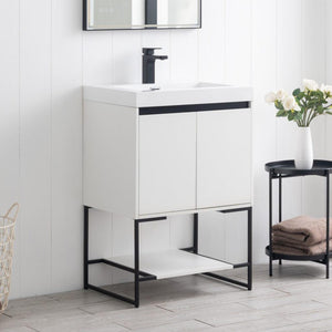 Blossom Porto 24" Matte White Freestanding Vanity With Acrylic Sink