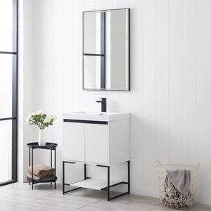 Blossom Porto 24" Matte White Freestanding Vanity With Acrylic Sink