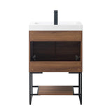 Blossom Porto 24" Red Walnut Freestanding Vanity With Acrylic Sink