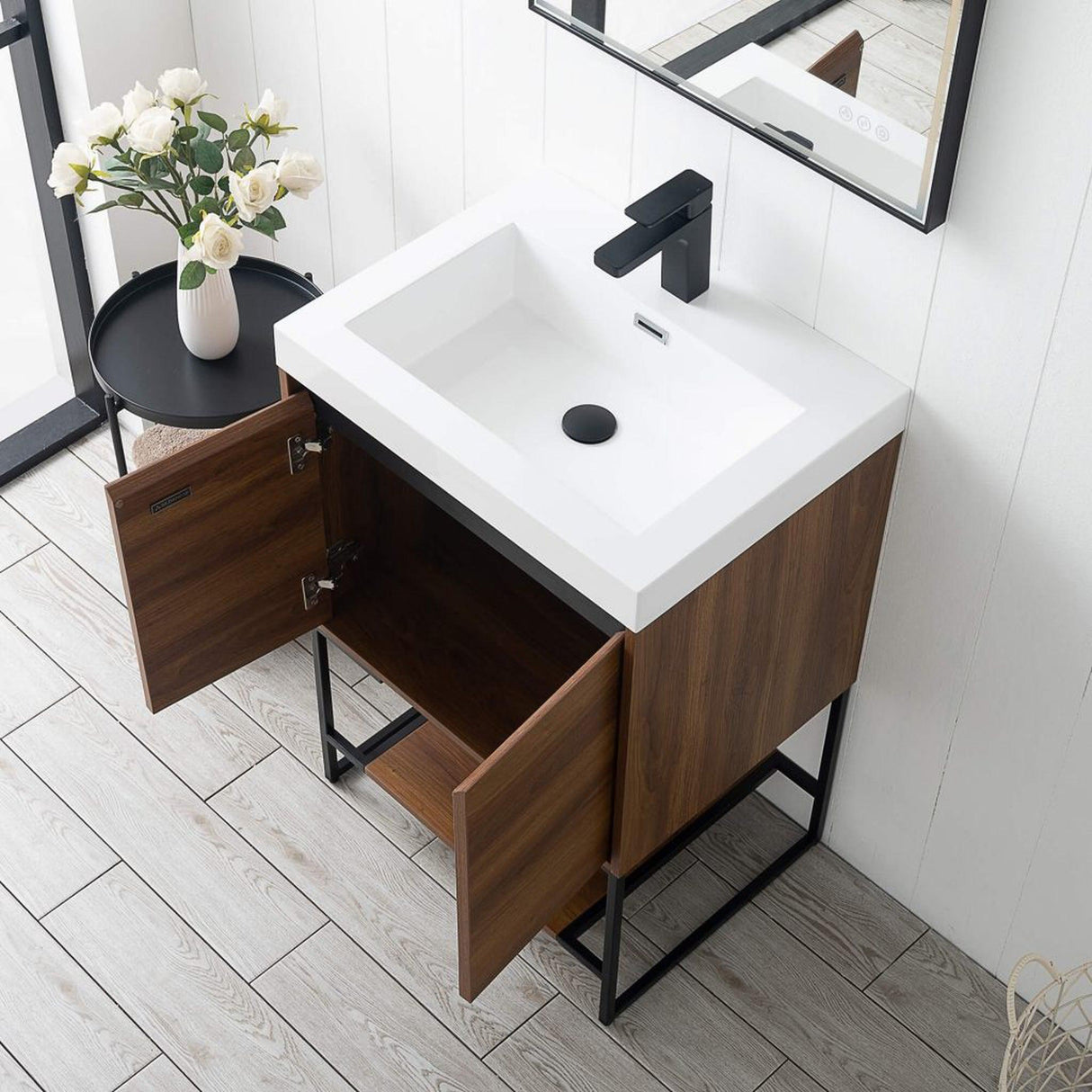 Blossom Porto 24" Red Walnut Freestanding Vanity With Acrylic Sink