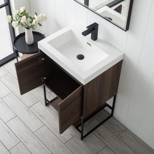 Blossom Porto 24" Walnut Freestanding Vanity With Acrylic Sink