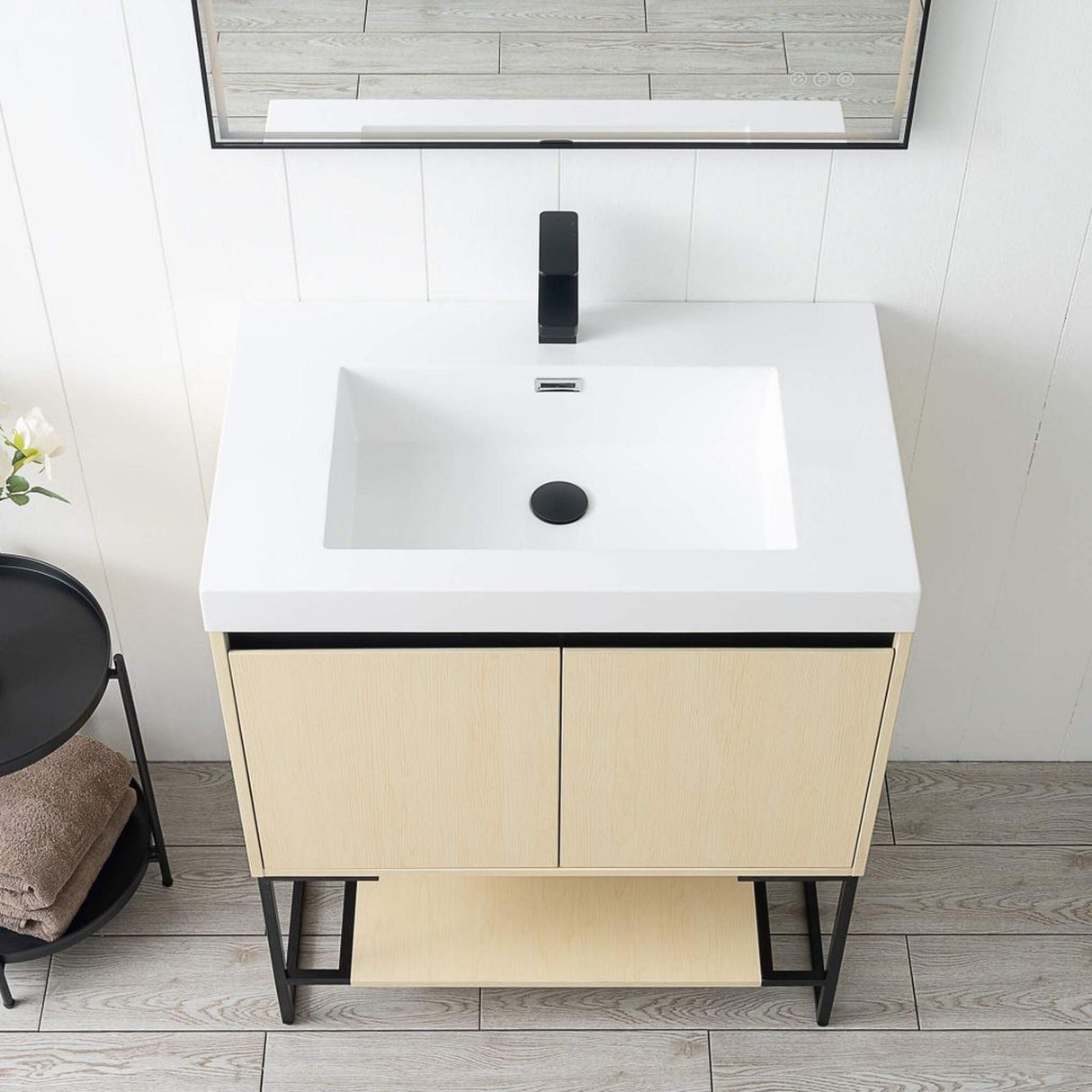 Blossom Porto 30" Nature Maple Freestanding Vanity With Acrylic Sink