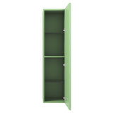 Blossom Positano 12" x 10" x 48" 1-Door Aventurine Green Wall-Mounted Side Cabinet With 1 Fixed Wood Shelve and 2 Adjustable Glass Shelves