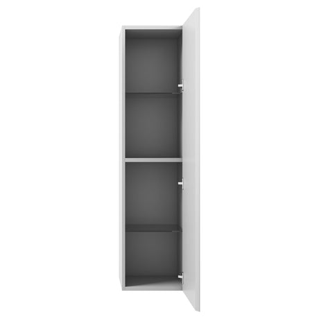 Blossom Positano 12" x 10" x 48" 1-Door Light Gray Wall-Mounted Side Cabinet With 1 Fixed Wood Shelve and 2 Adjustable Glass Shelves