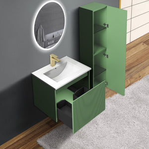Blossom Positano 24" 1-Drawer Aventurine Green Wall-Mounted Single Vanity Base