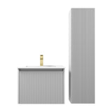 Blossom Positano 24" 1-Drawer Light Gray Wall-Mounted Single Vanity Base