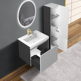 Blossom Positano 24" 1-Drawer Light Gray Wall-Mounted Single Vanity Base