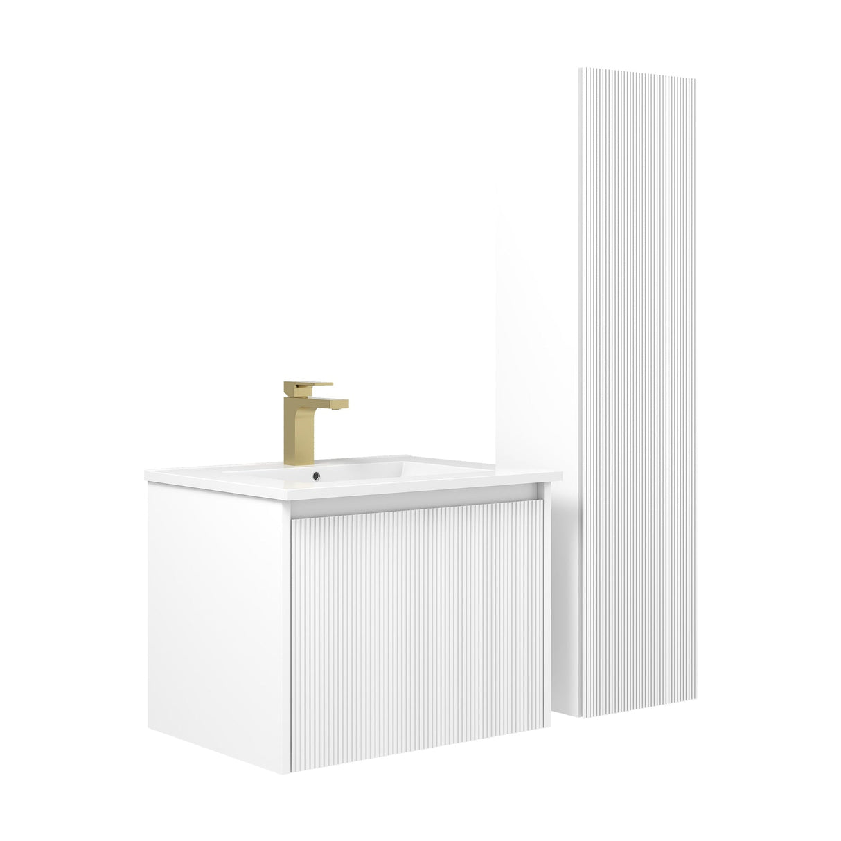 Blossom Positano 24" 1-Drawer Matte White Wall-Mounted Single Vanity Base