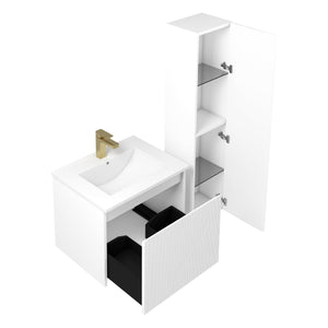 Blossom Positano 24" 1-Drawer Matte White Wall-Mounted Single Vanity Base