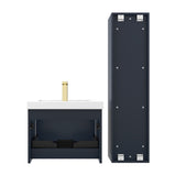 Blossom Positano 24" 1-Drawer Night Blue Wall-Mounted Single Vanity Base