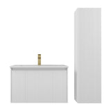 Blossom Positano 30" 1-Drawer Matte White Wall-Mounted Single Vanity Base