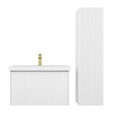 Blossom Positano 30" 1-Drawer Matte White Wall-Mounted Single Vanity Base