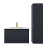 Blossom Positano 30" 1-Drawer Night Blue Wall-Mounted Single Vanity Base