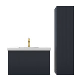 Blossom Positano 30" 1-Drawer Night Blue Wall-Mounted Single Vanity Base