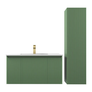 Blossom Positano 36" 1-Drawer Aventurine Green Wall-Mounted Single Vanity Base