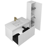 Blossom Positano 36" 1-Drawer Matte White Wall-Mounted Single Vanity Base