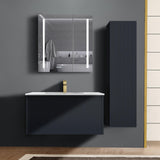 Blossom Positano 36" 1-Drawer Night Blue Wall-Mounted Single Vanity Base