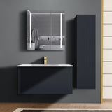 Blossom Positano 36" 1-Drawer Night Blue Wall-Mounted Single Vanity Base