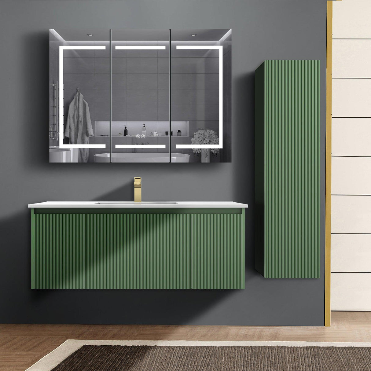 Blossom Positano 48" 1-Drawer Aventurine Green Wall-Mounted Single Vanity Base