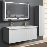 Blossom Positano 48" 1-Drawer Matte White Wall-Mounted Double Vanity Base