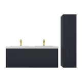 Blossom Positano 48" 1-Drawer Night Blue Wall-Mounted Double Vanity Base