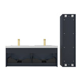 Blossom Positano 48" 1-Drawer Night Blue Wall-Mounted Double Vanity Base