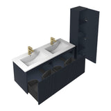 Blossom Positano 48" 1-Drawer Night Blue Wall-Mounted Double Vanity Base