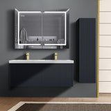Blossom Positano 48" 1-Drawer Night Blue Wall-Mounted Double Vanity Base
