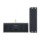 Blossom Positano 48" 1-Drawer Night Blue Wall-Mounted Single Vanity Base